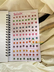 Cocktail Shapes Border Stone Bindi Book-Swastik Long-BB042