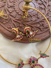 Premium Lakshmi Coin Pendant Hasli-Green-G5655