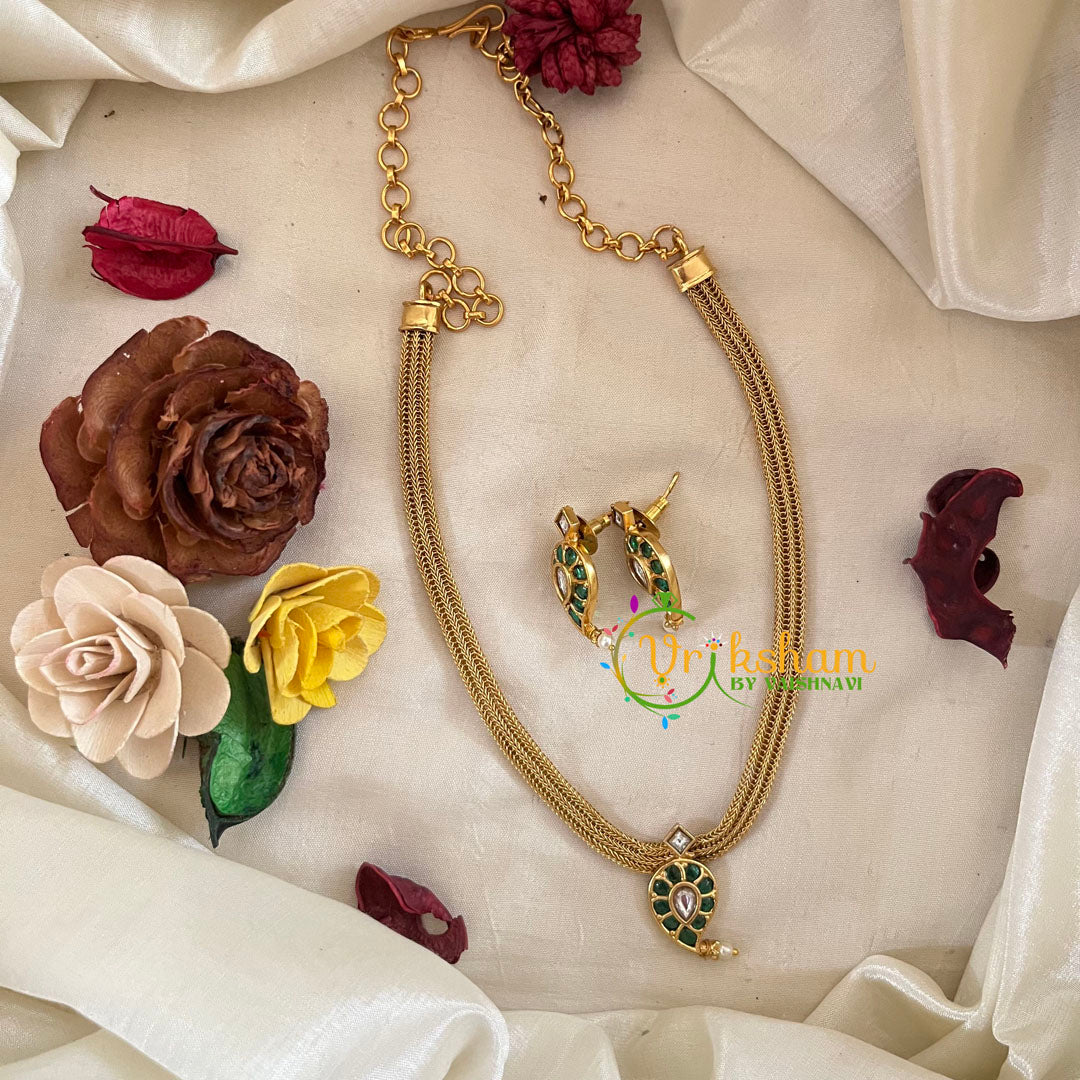 Premium AD Stone Paisley Addigai Choker -G9585