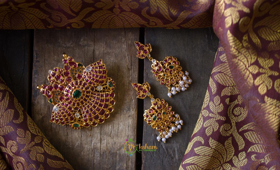 Precious Kemp Pendant with side hook and back loop-G233