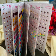 Border White Stone and Plain Sticker Bindi Book-Navya Long-BB036