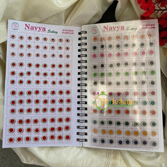 Border White Stone and Plain Sticker Bindi Book-Navya Long-BB036