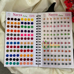 Border White Stone and Plain Sticker Bindi Book-Navya Long-BB036