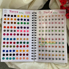 Border White Stone and Plain Sticker Bindi Book-Navya Long-BB036