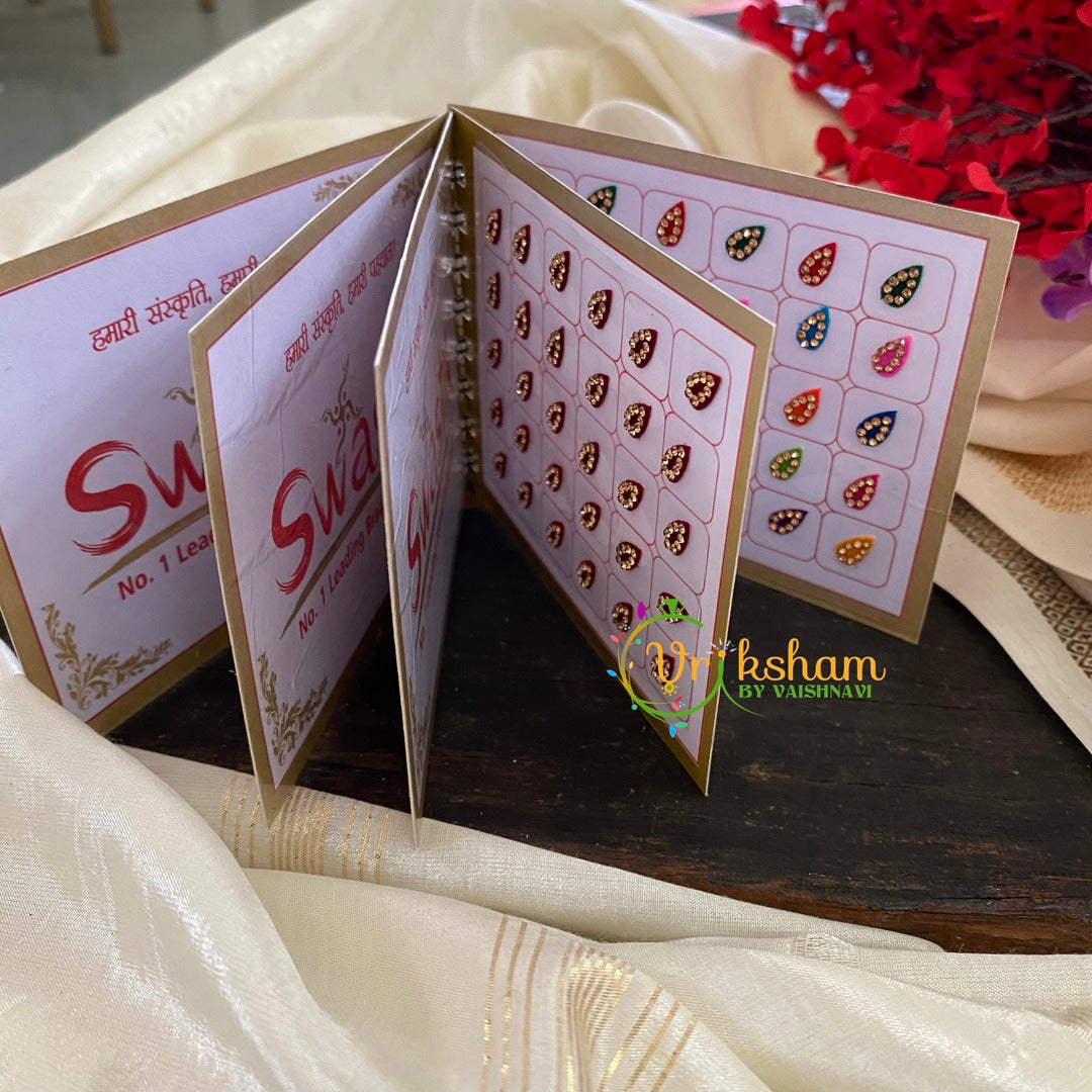 Tilak Sticker Bindi with Gold color stones -B012