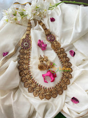 Premium AD Stone Lakshmi Kaasumalai Haram with Mogappu-G4445