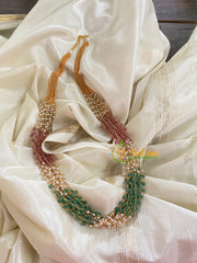 Layered  Pearl and White and Pastel beads Malai -15 layers-G4705
