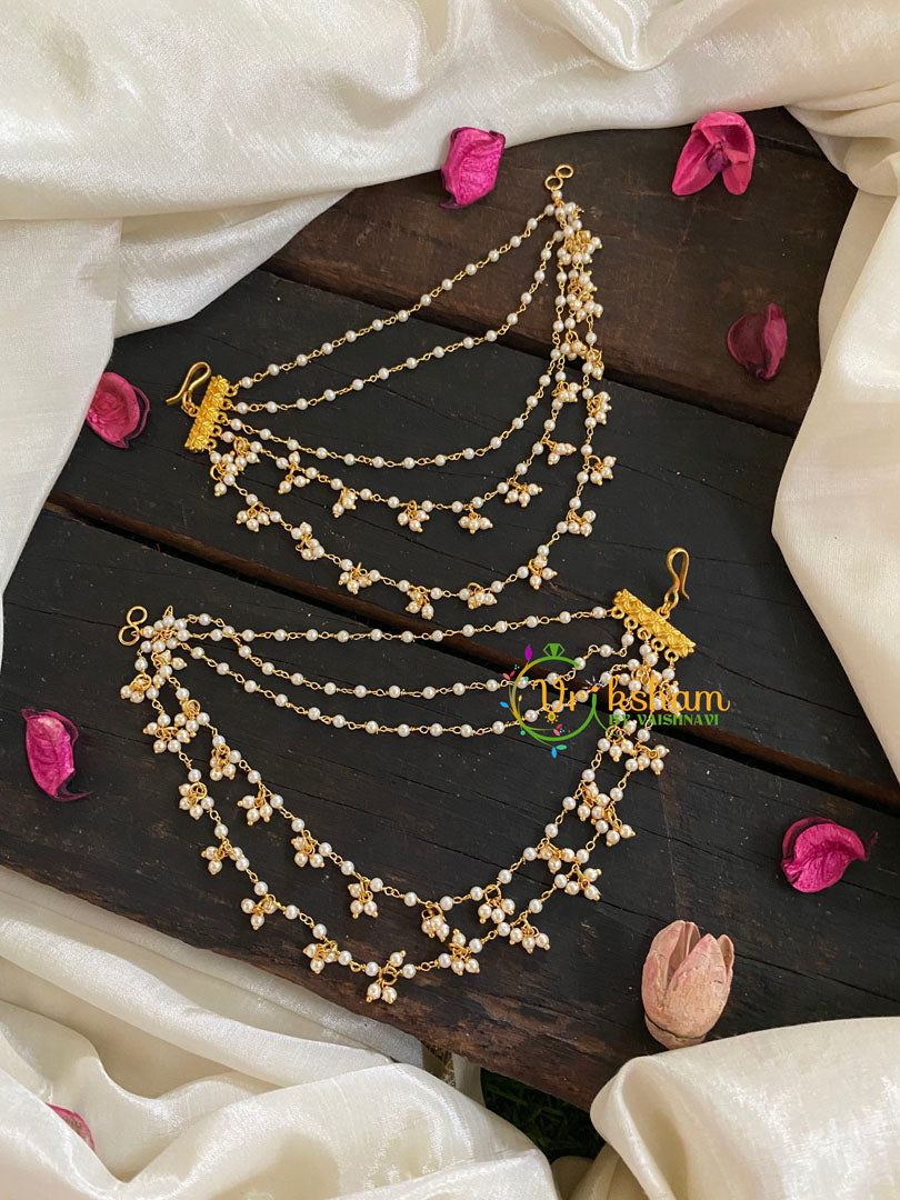 5 Layered Cluster Pearl maatil /Ear Chain -G4740