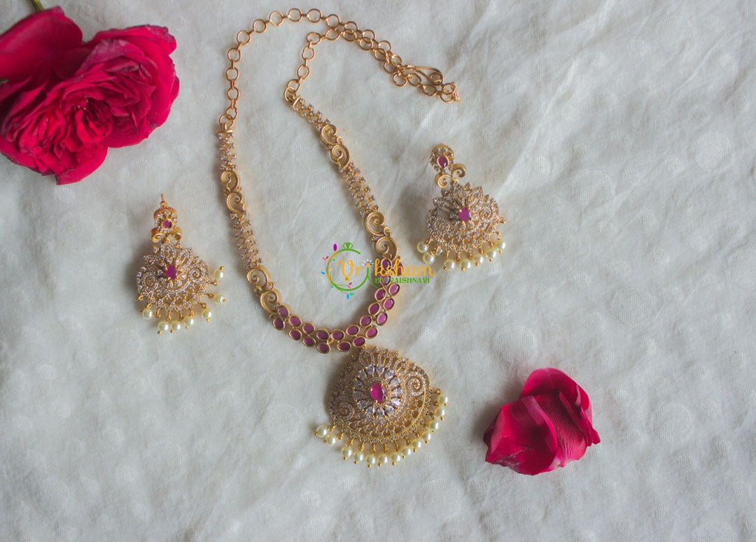 Simple Pendant Neckpiece -AD Stone -G1969