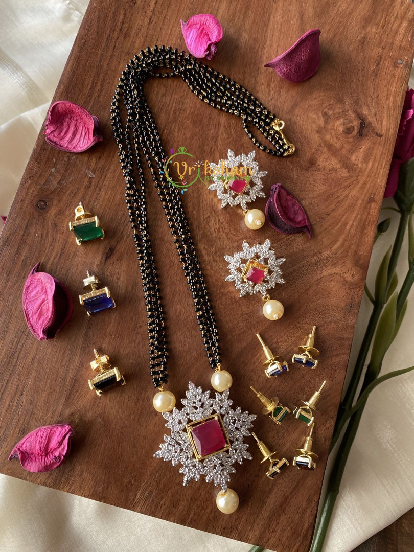 Interchangeable AD Stone Mangalsutra Pendant -G2115