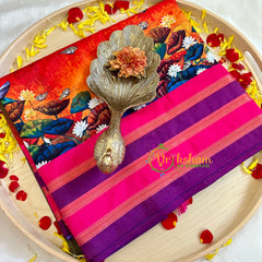 Digital Kalamkari Soft Silk Saree -VS3177