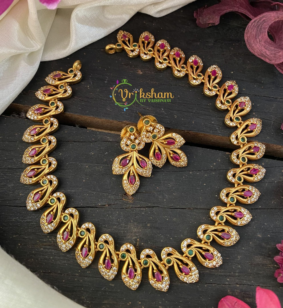 Premium AD Stone Short Neckpiece -G2393