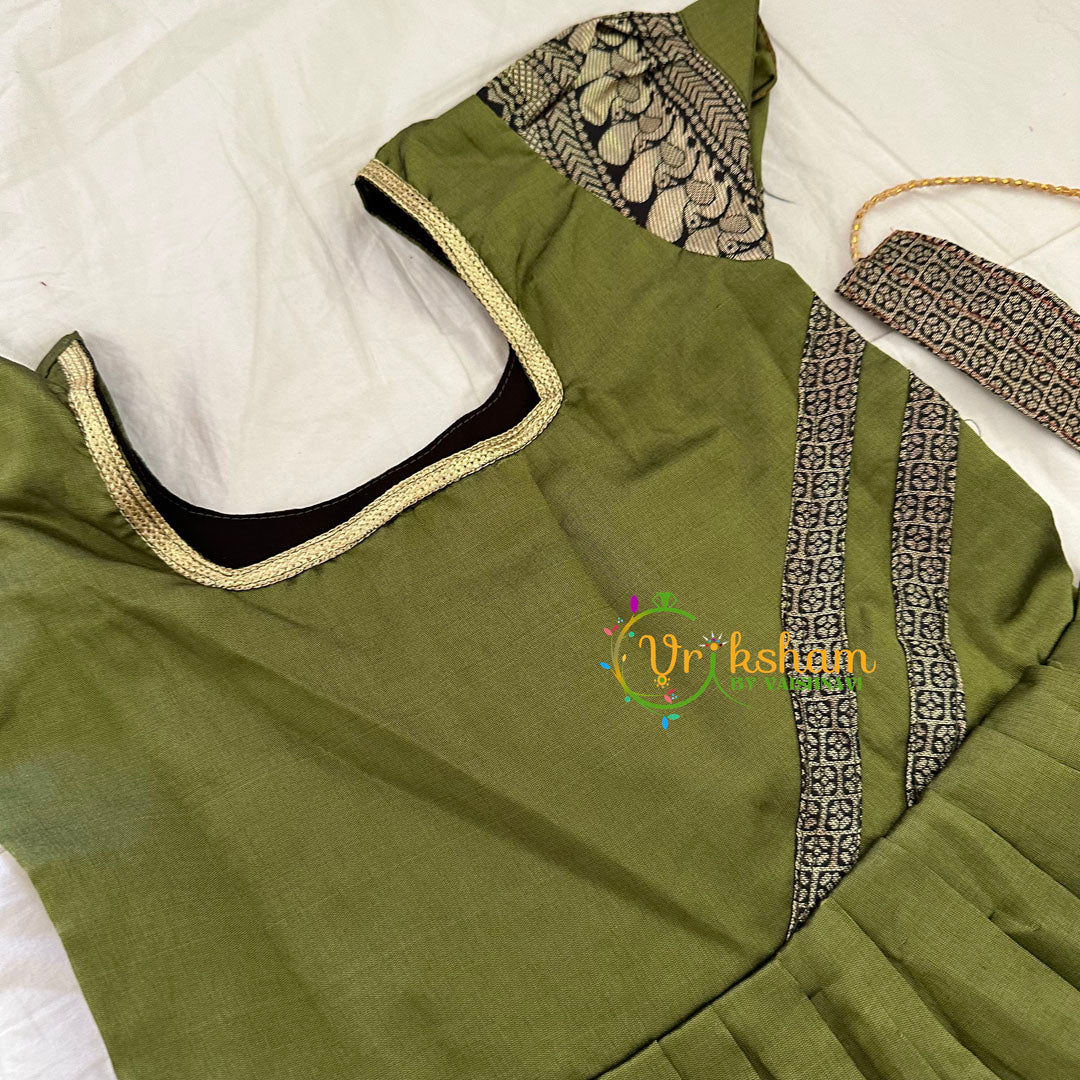 river island green stripe dress Olive Green Velvet Anarkali With Dupatta (Heavy Flair With Embroidery) –  House Of Sandhya