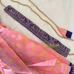 Peach with Blue Indian Traditional Dress for Girls - Girls Gown -VS921