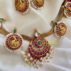 Premium AD Stone Hasli Choker-Red Green-G4065