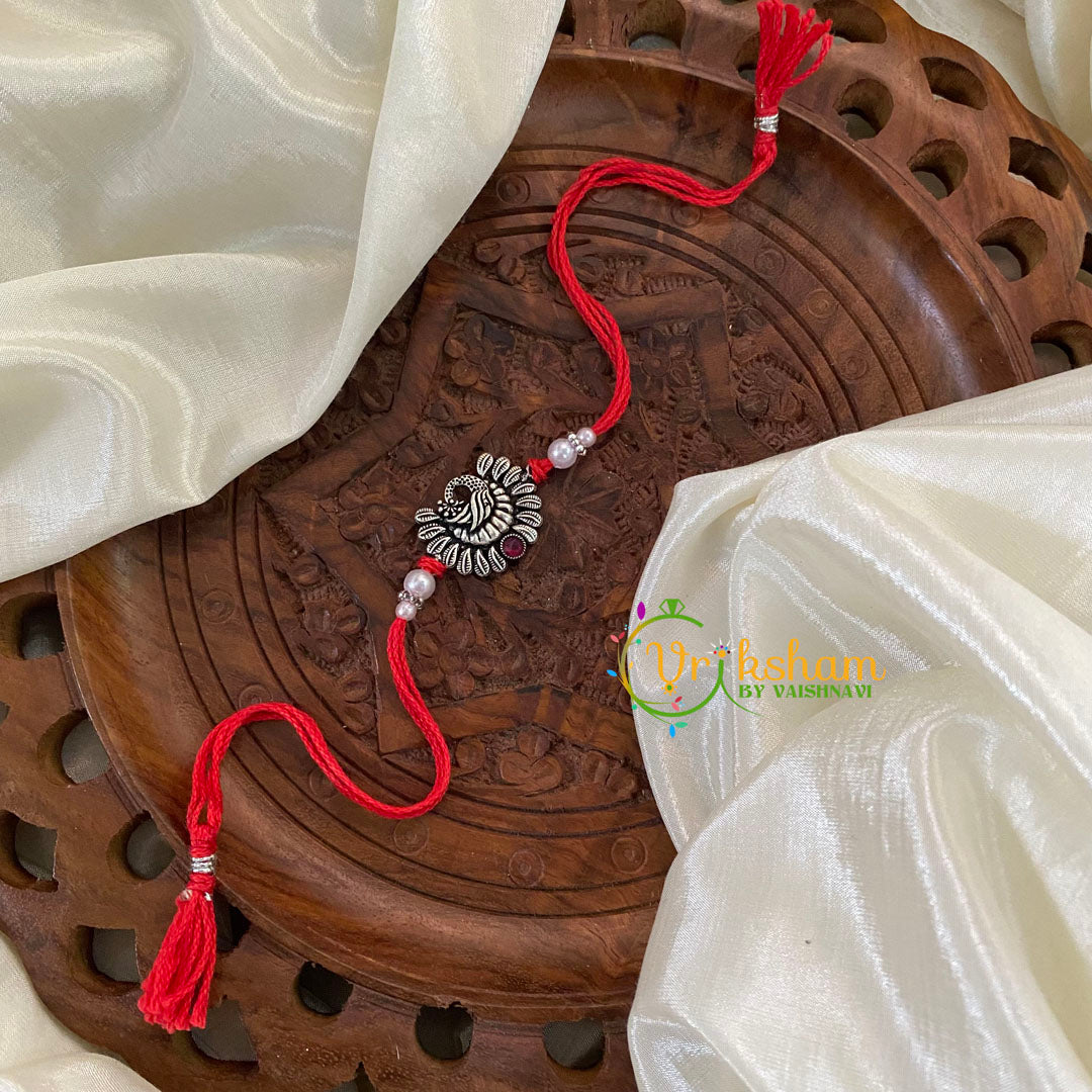 Rakshabandhan Silver Rakhi -Red- Phoenix -RB079