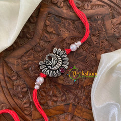 Rakshabandhan Silver Rakhi -Red- Phoenix -RB079