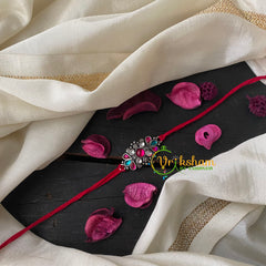 Rakshabandhan Rakhi-Red Green Petal Pendant-RB005