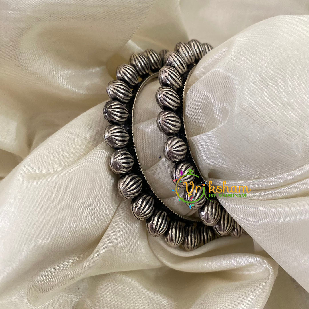 Oxidized German Silver Kolhapuri Bangles -Petals-S464