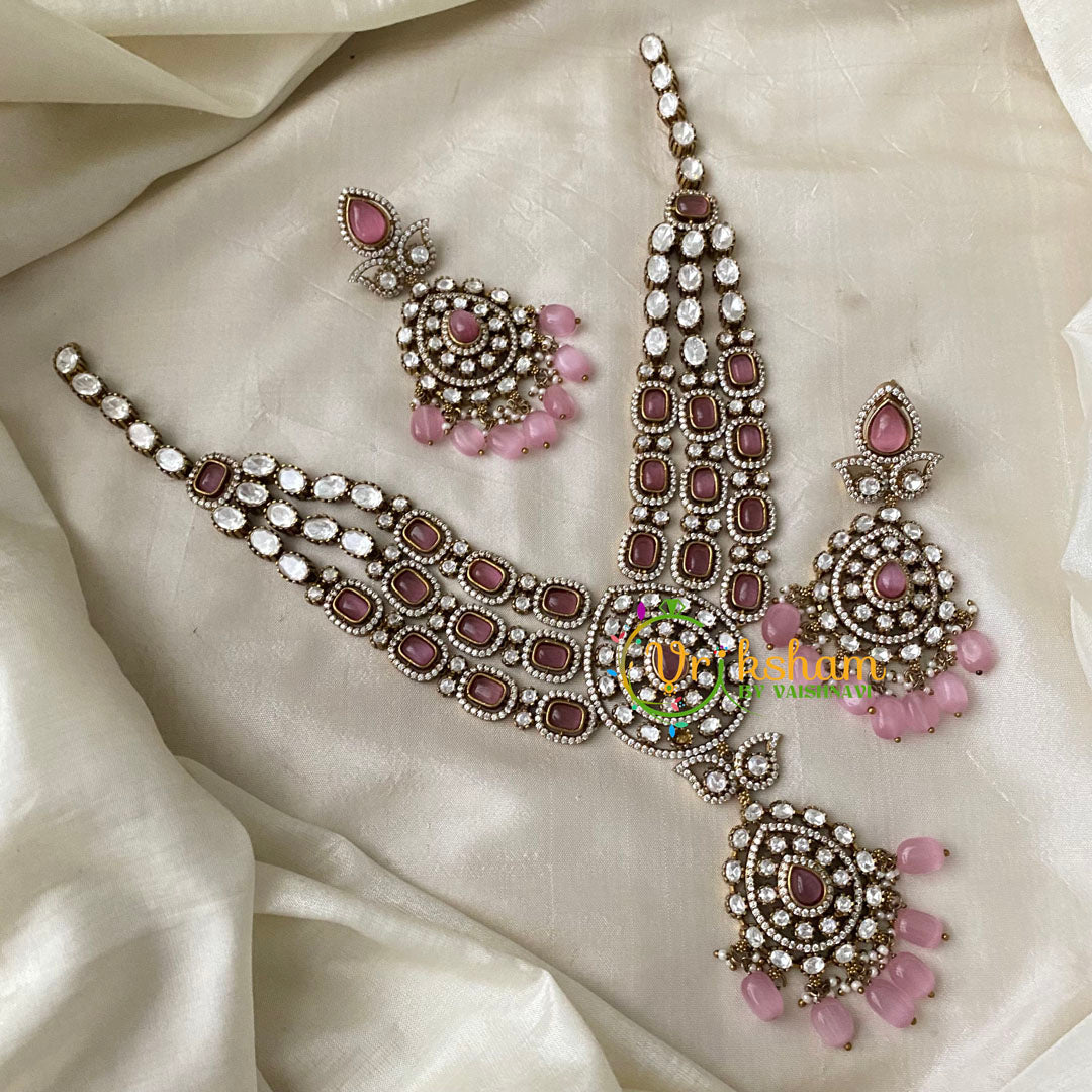 Pink Victorian Diamond Short Neckpiece -VV731