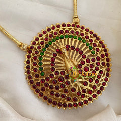 Red Green Chakra Kemp Pendant Hasli Choker-G7162