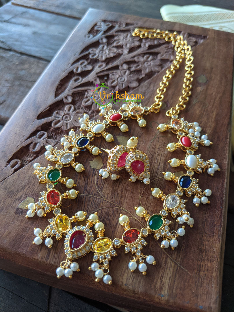 Navarathna AD Stone Neckpiece -G1378
