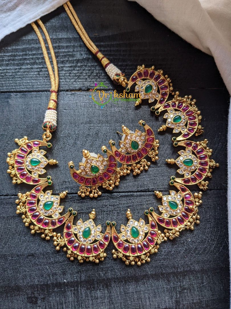 AD Stone Half Moon Choker -G1543