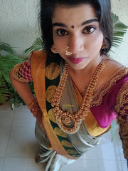 Premium Quality Pearl Lakshmi Haaram with Chandbali Earrings-G529